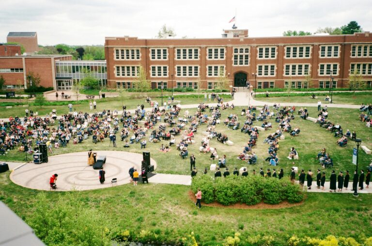 College Campus with People